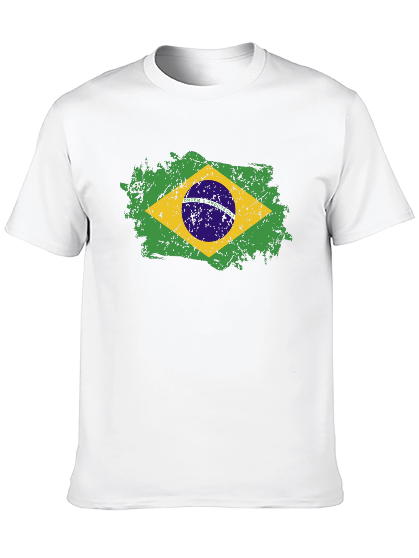 Brazil Flag Graphic T-Shirt - Black Crew Neck Tee