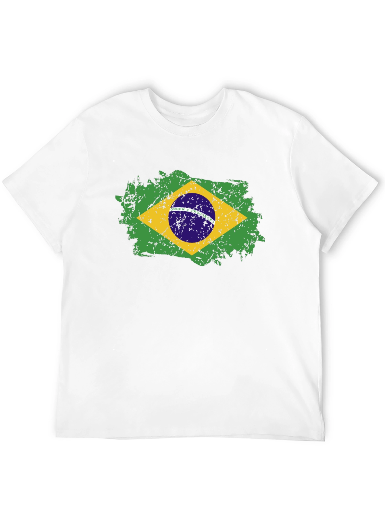 Brazil Flag Graphic T-Shirt - Black Crew Neck Tee