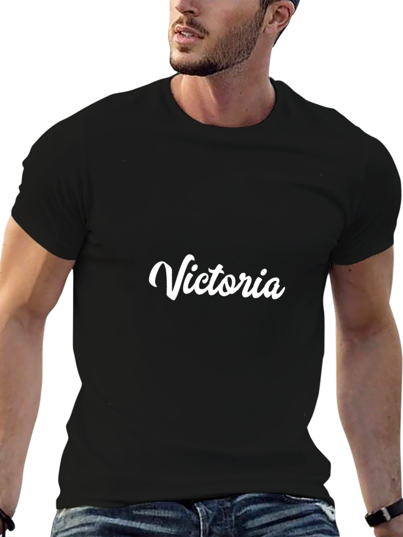 Victoria Custom Name Black T-Shirt