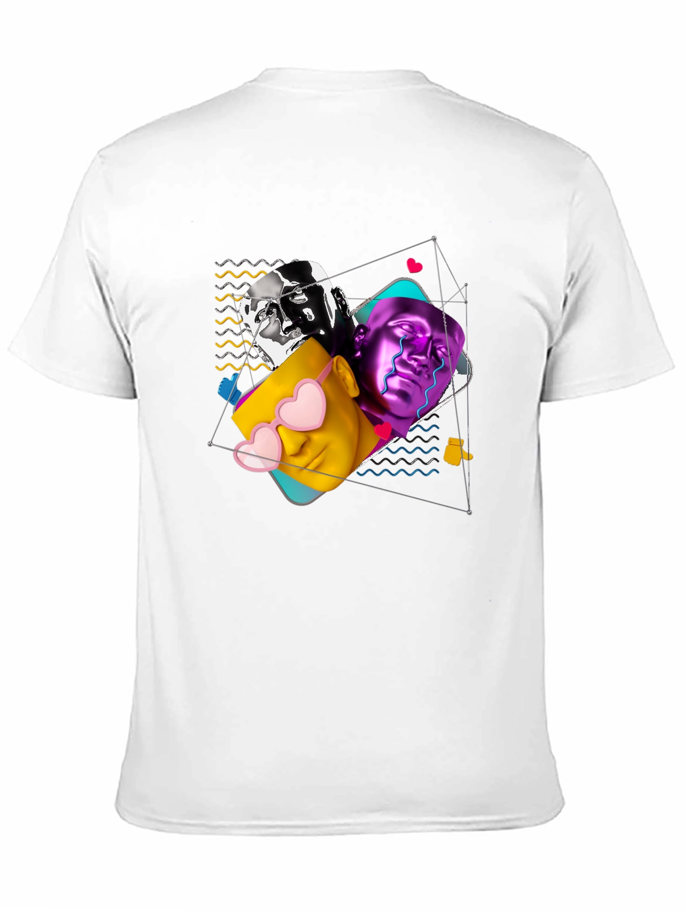 Abstract Art Printed Black T-Shirt