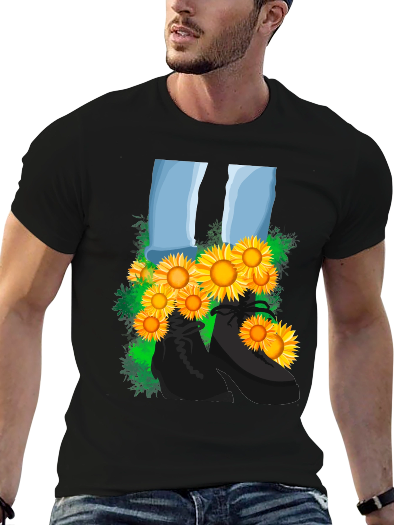 Sunflower Boots Graphic Tee - Stylish Mens T-Shirt