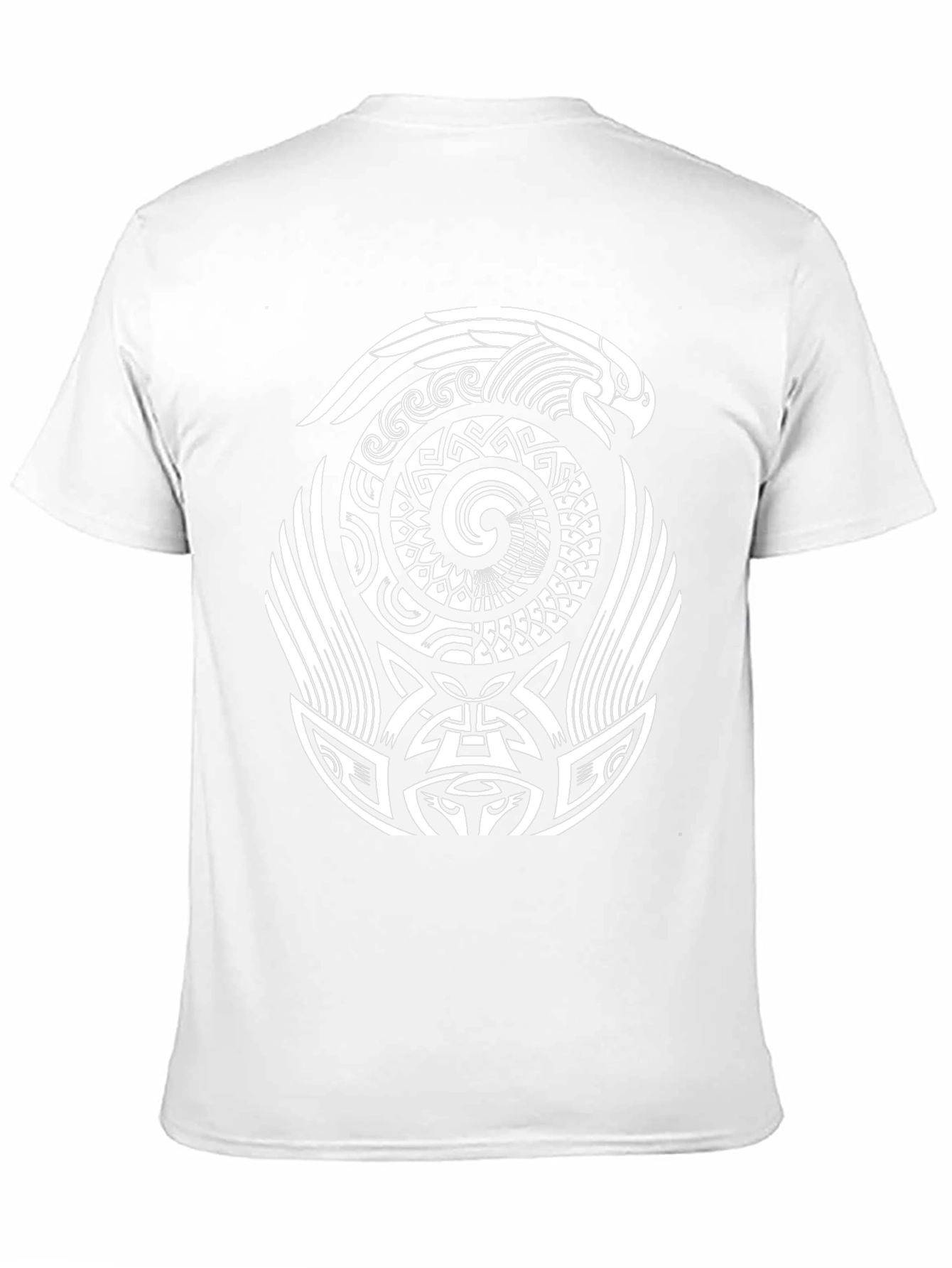 Aztec Eagle Spiral Design Black T-Shirt