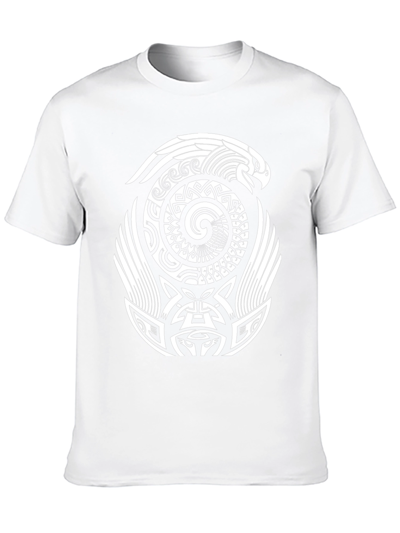 Aztec Eagle Spiral Design Black T-Shirt