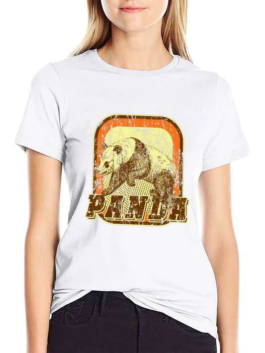 Vintage Panda Graphic T-Shirt - Distressed Design
