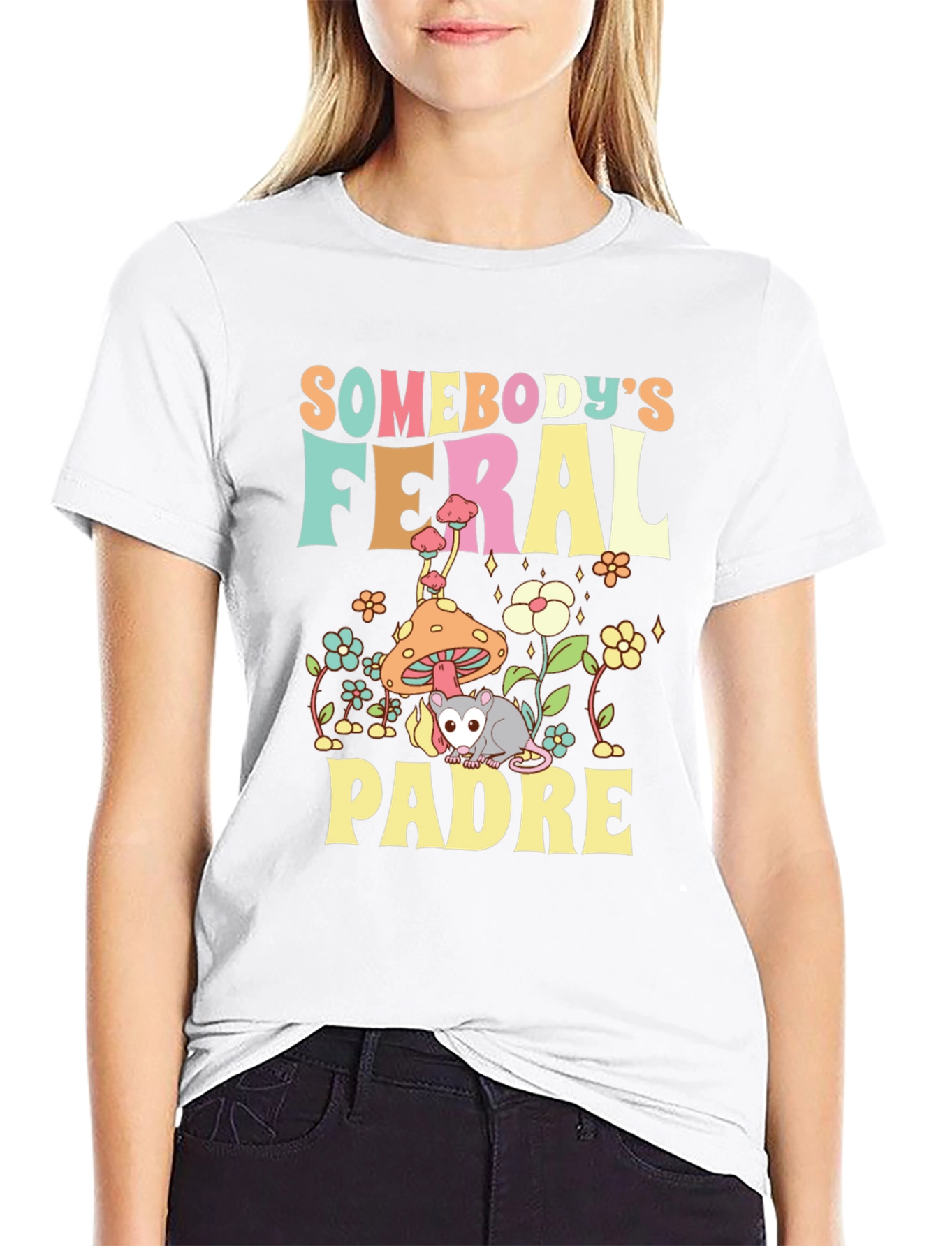 Feral Padre Graphic Tee - Quirky Possum T-Shirt