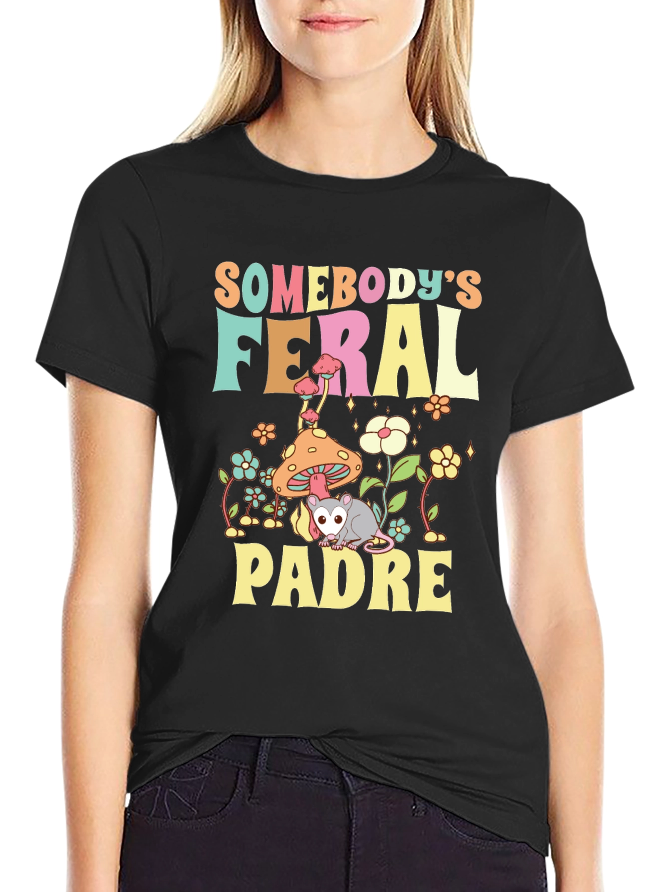 Feral Padre Graphic Tee - Quirky Possum T-Shirt