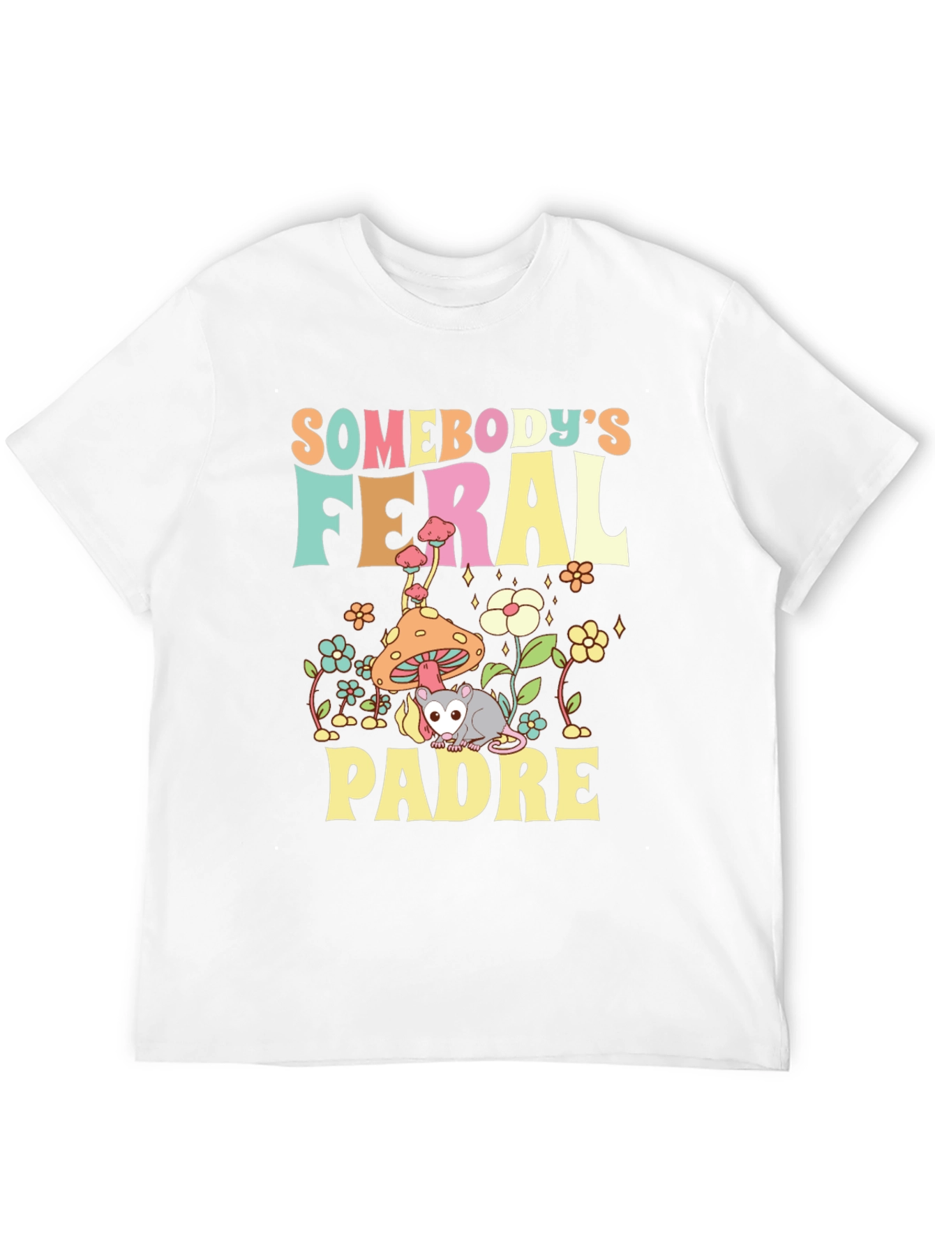 Feral Padre Graphic Tee - Quirky Possum T-Shirt