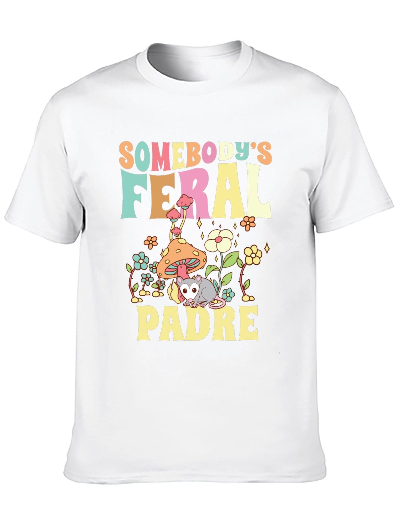 Feral Padre Graphic Tee - Quirky Possum T-Shirt