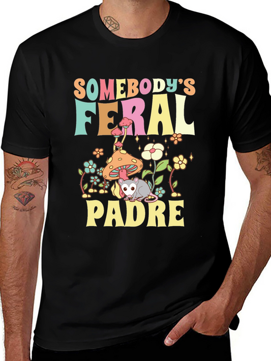 Feral Padre Graphic Tee - Quirky Possum T-Shirt