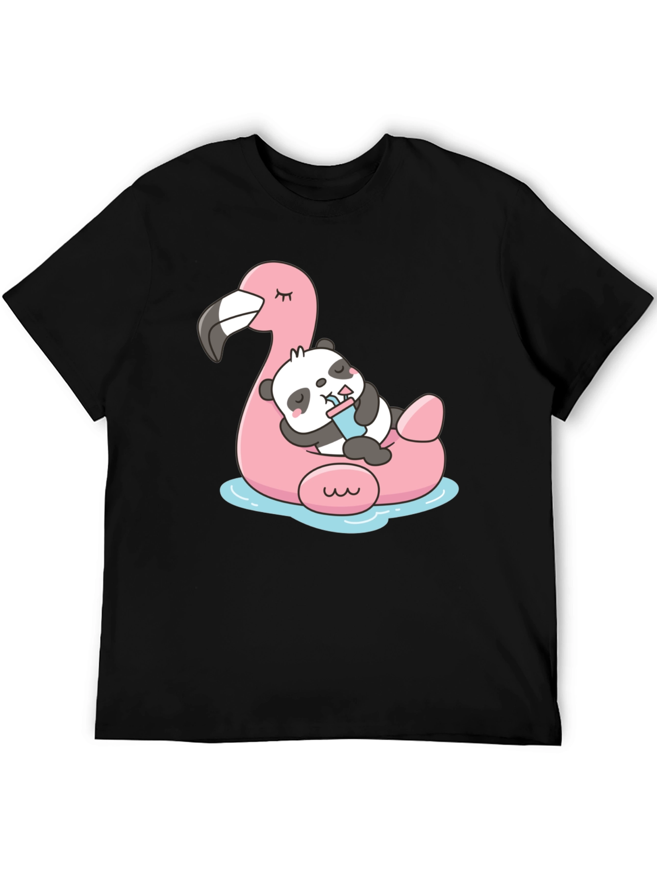 Cute Panda Flamingo Pool Float T-Shirt