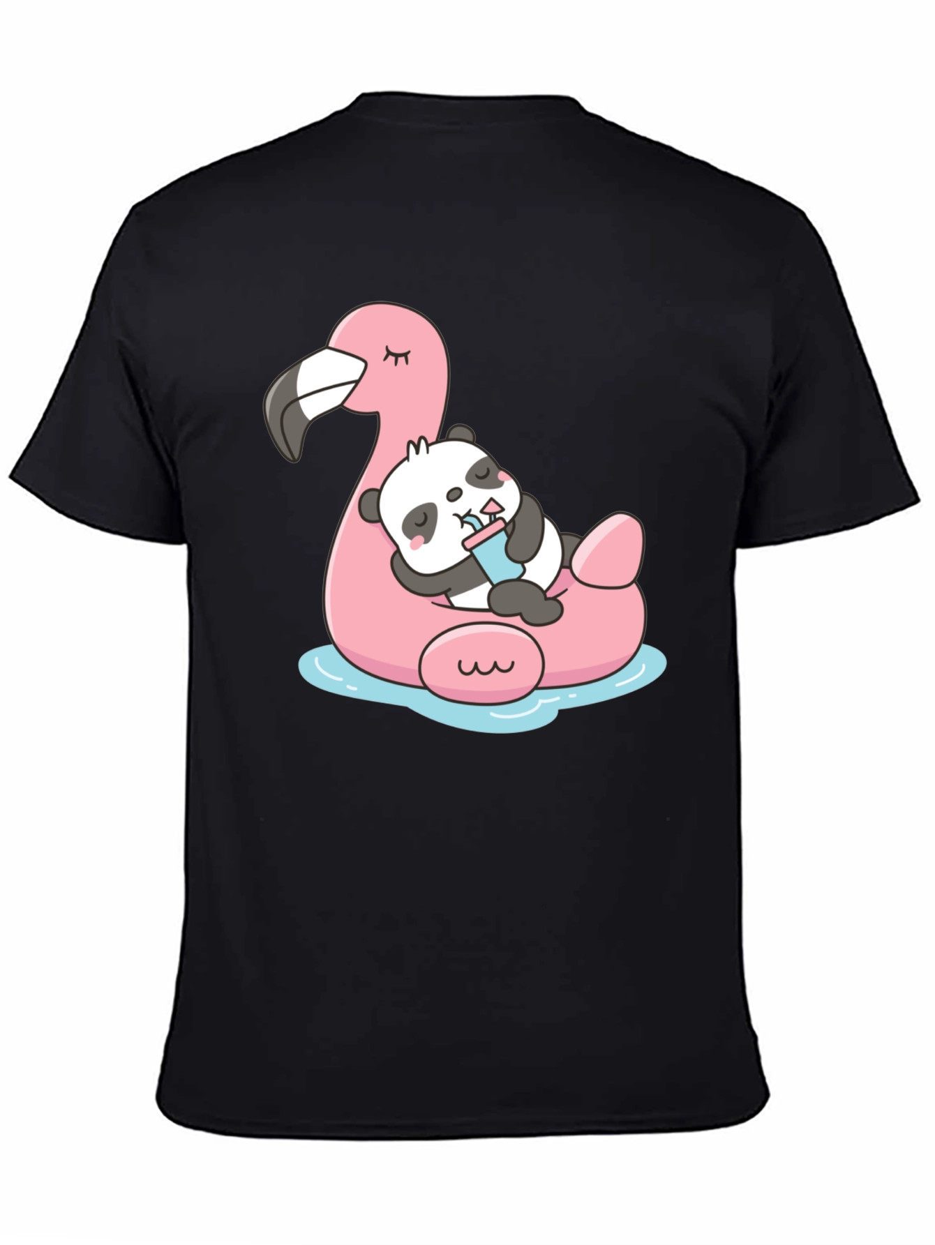 Cute Panda Flamingo Pool Float T-Shirt