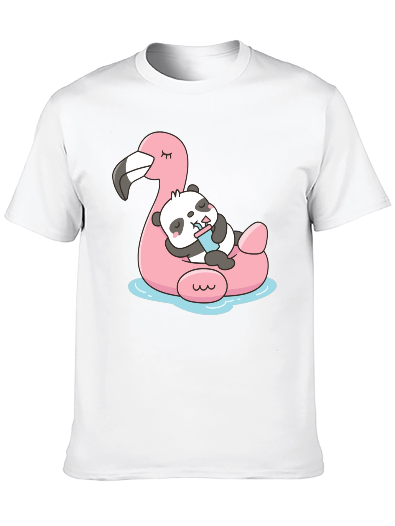 Cute Panda Flamingo Pool Float T-Shirt