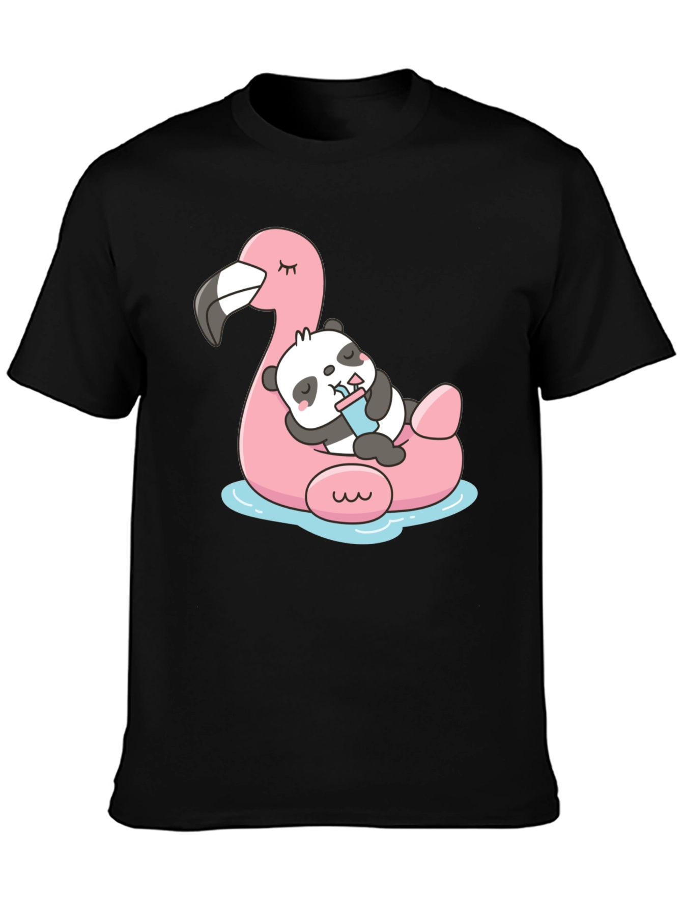 Cute Panda Flamingo Pool Float T-Shirt