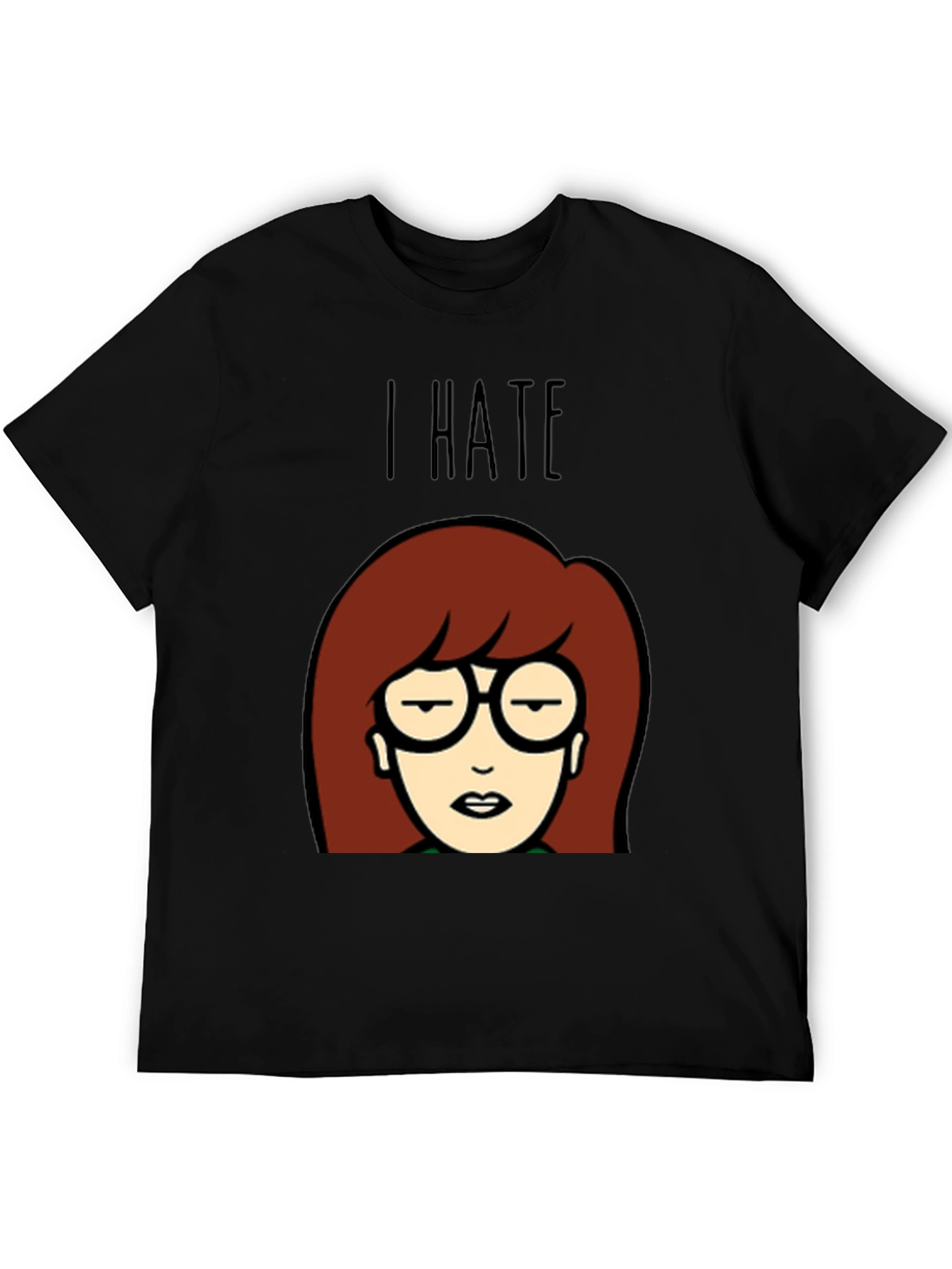 I Hate Daria Cartoon Graphic Tee - Black