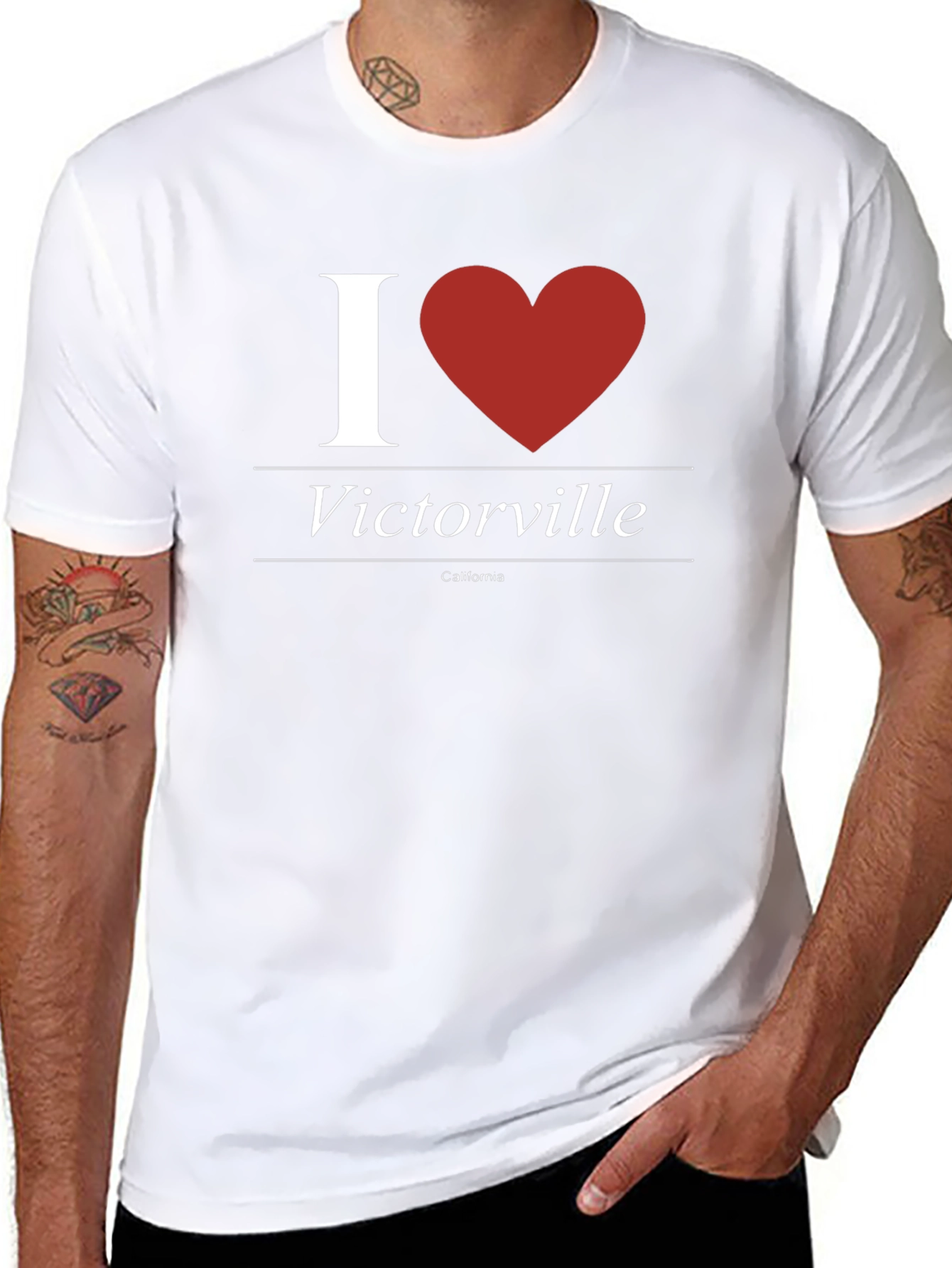 I Heart Victorville California Black T-Shirt
