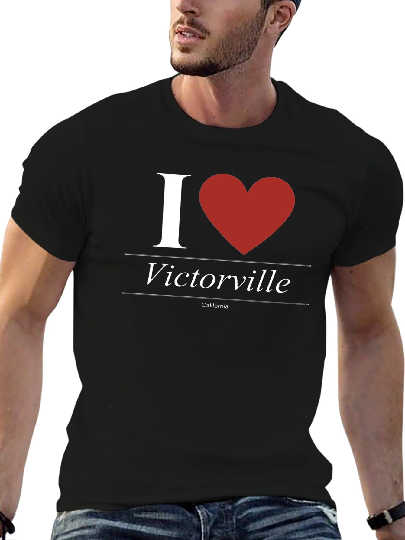 I Heart Victorville California Black T-Shirt