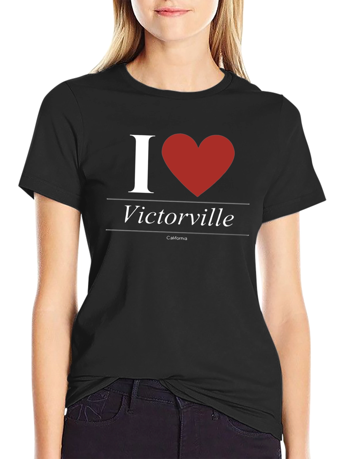 I Heart Victorville California Black T-Shirt