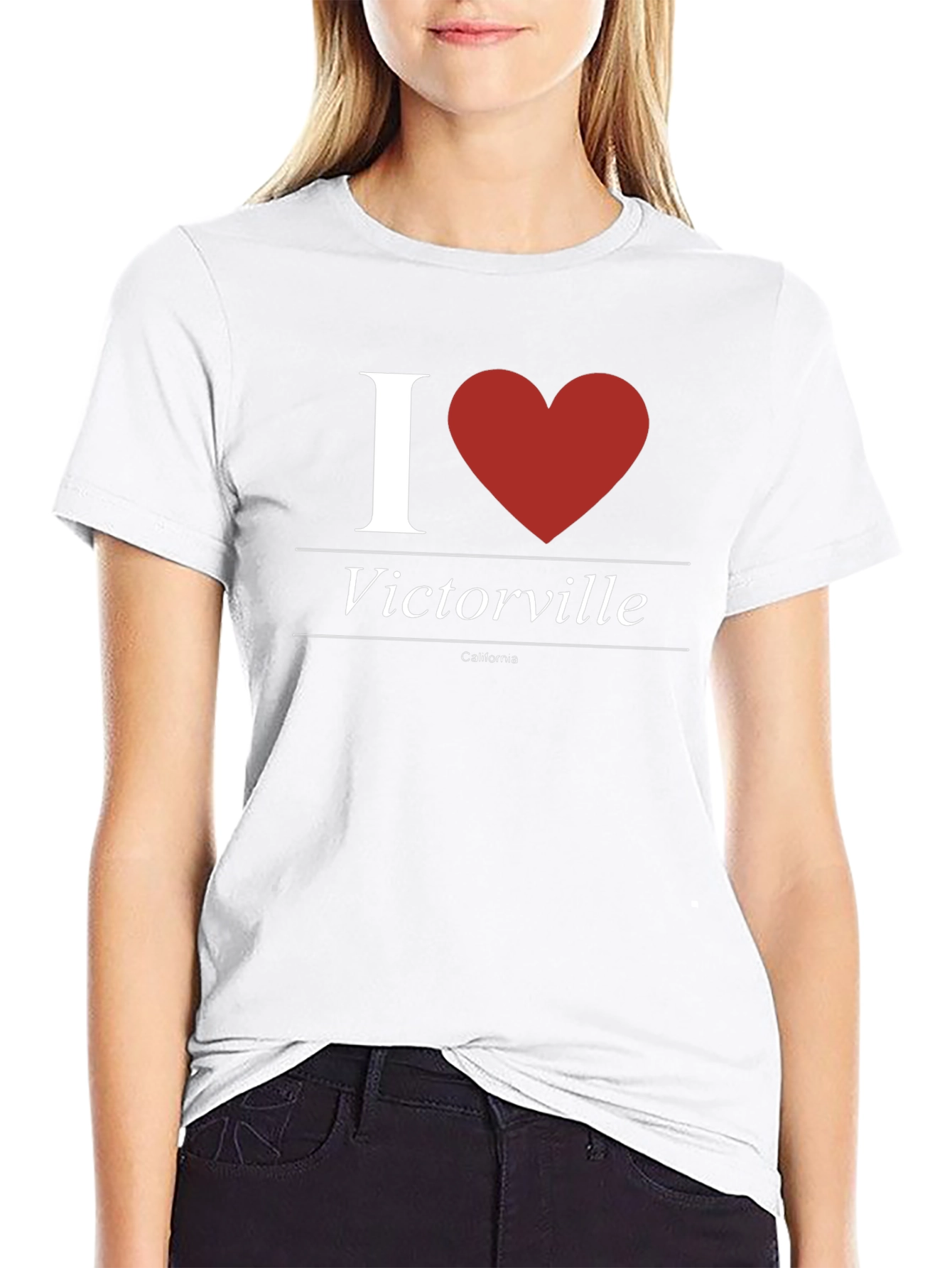 I Heart Victorville California Black T-Shirt