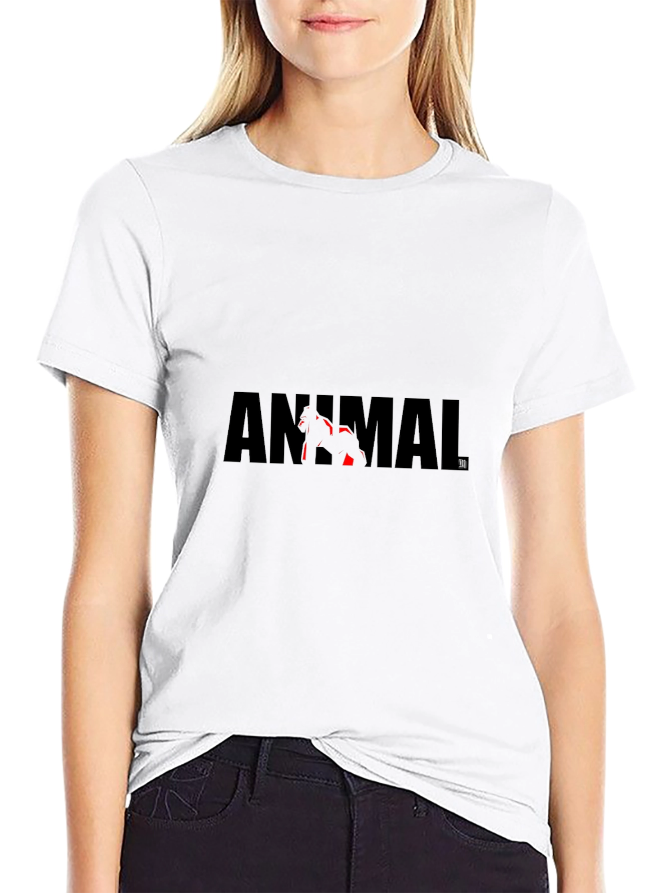 Animal Graphic Print Tee - Black