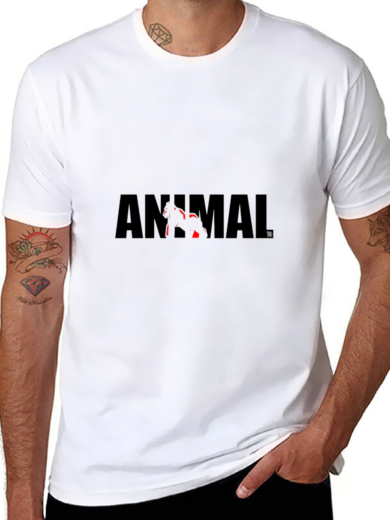 Animal Graphic Print Tee - Black