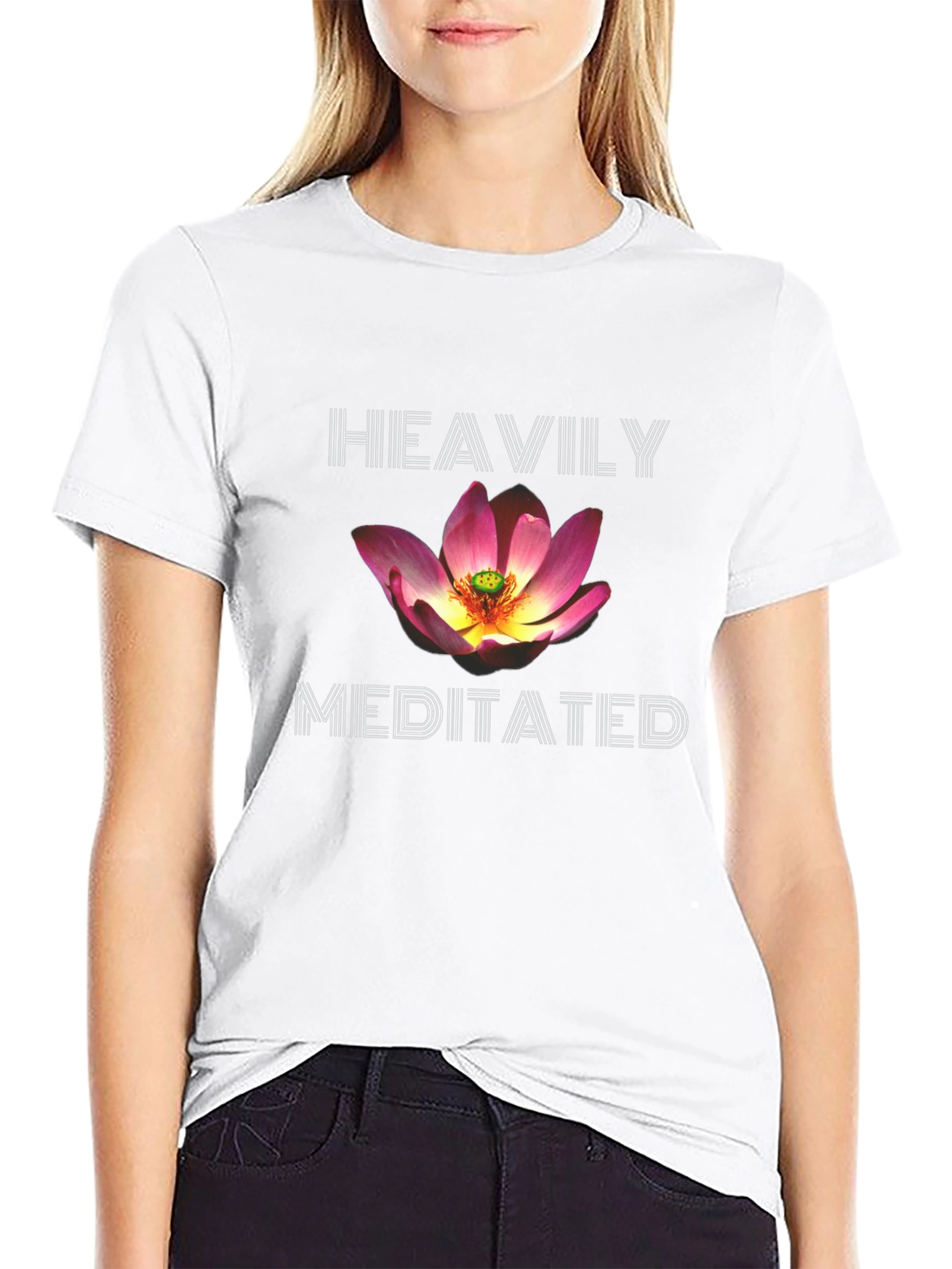 Heavily Meditated Lotus T-Shirt - Black