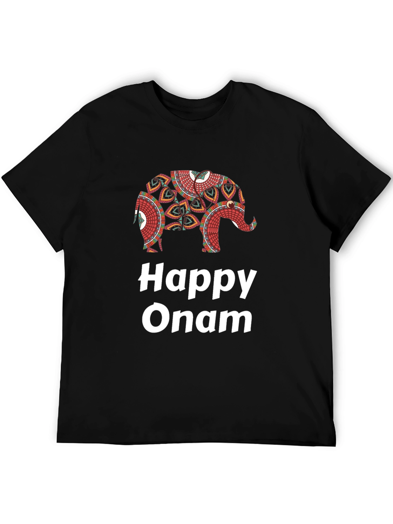 Happy Onam Elephant Graphic T-Shirt