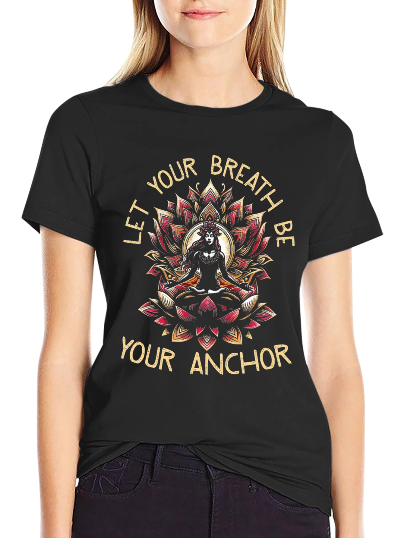 Breathe Anchor Graphic Tee - Meditation T-Shirt