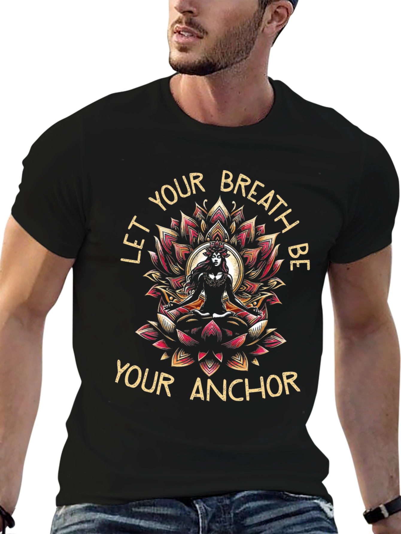 Breathe Anchor Graphic Tee - Meditation T-Shirt