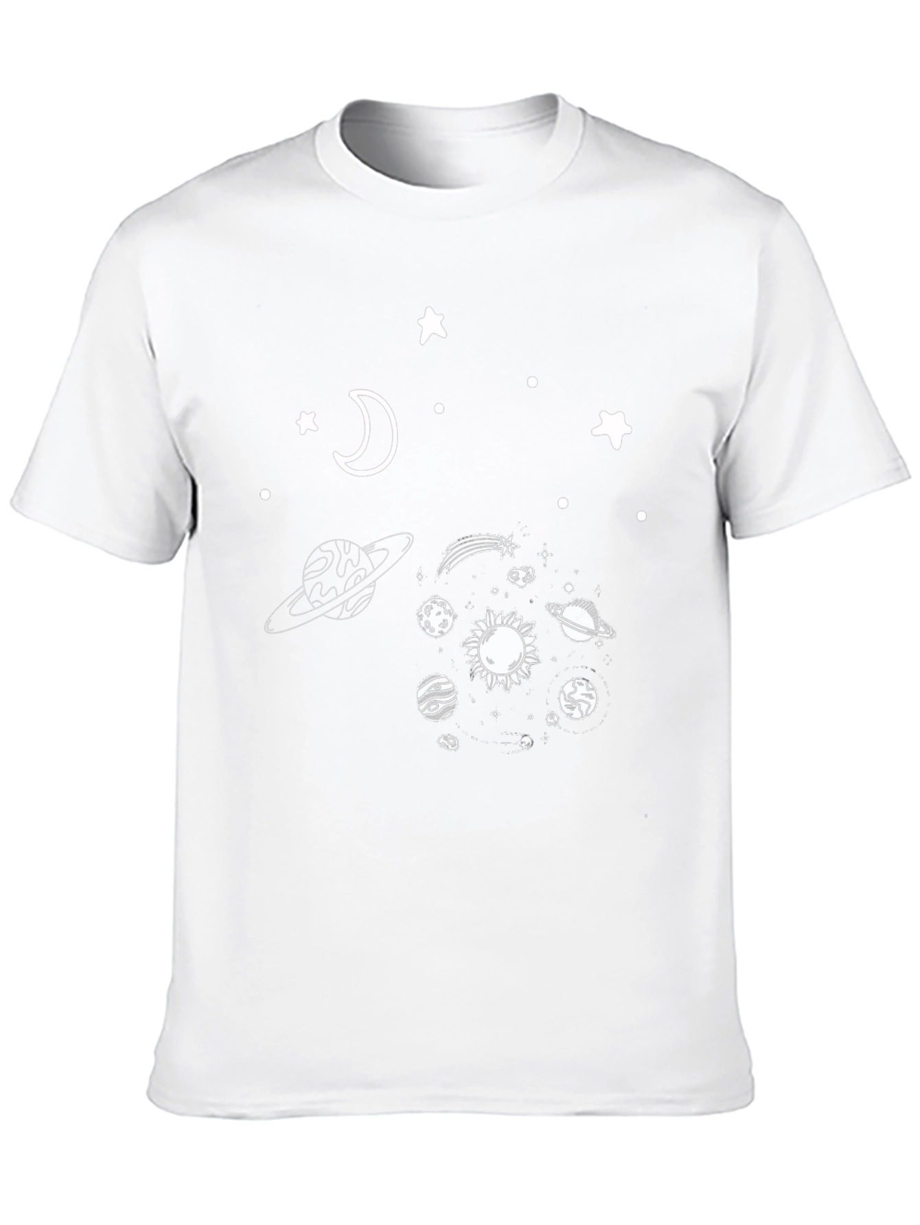Space Graphic Tee - Black Cotton Galaxy Design