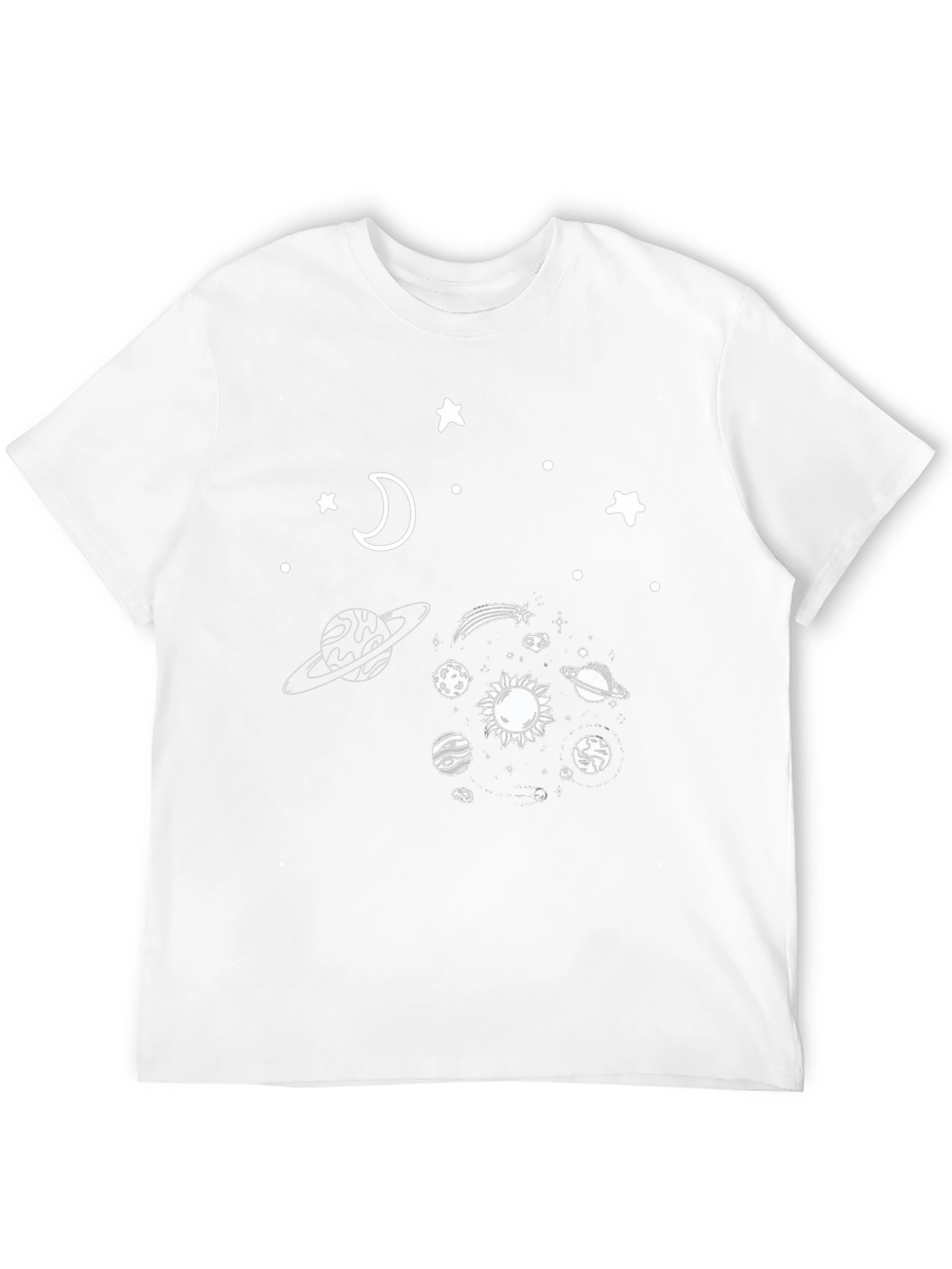 Space Graphic Tee - Black Cotton Galaxy Design
