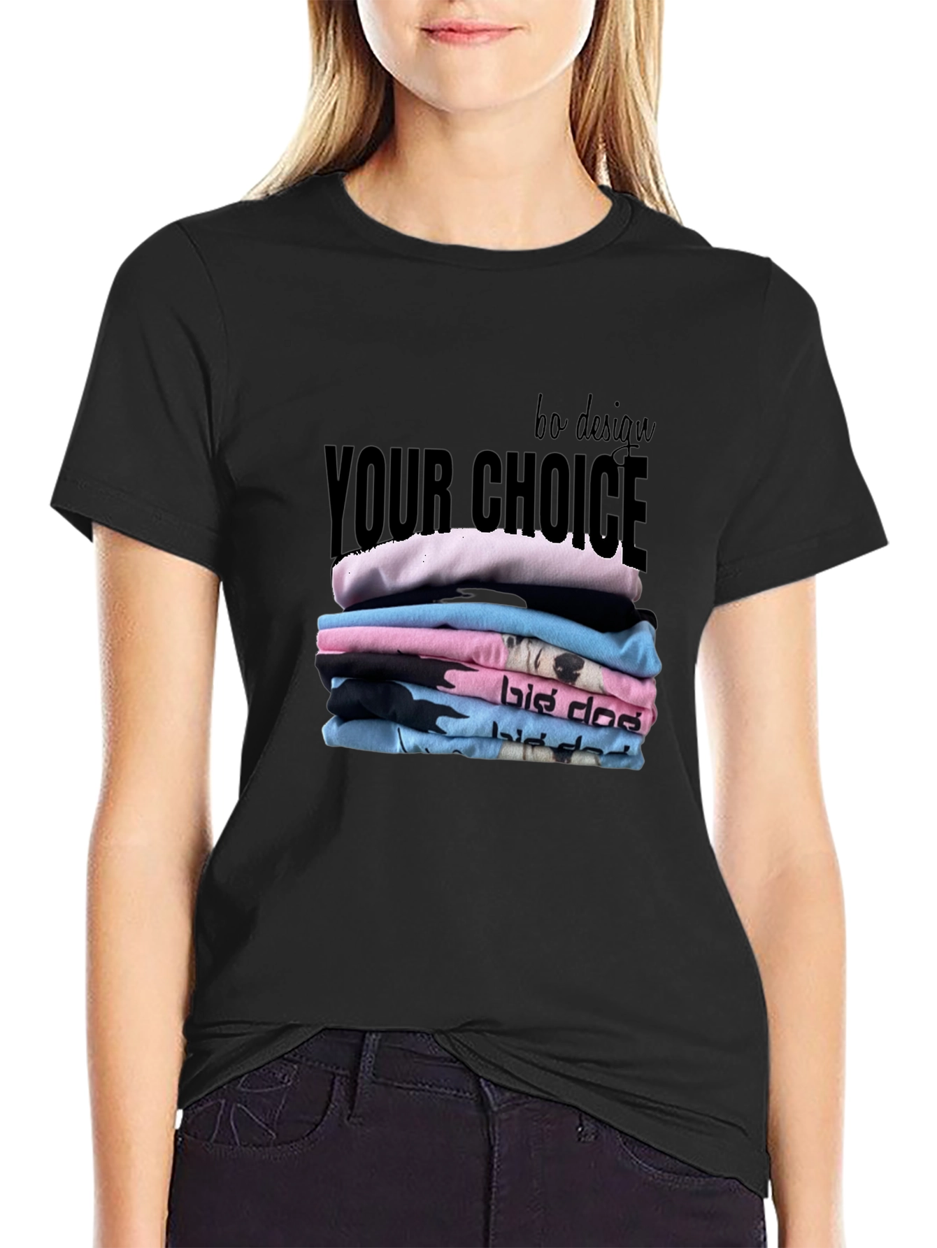 Stylish Black T-Shirt - Your Choice Design