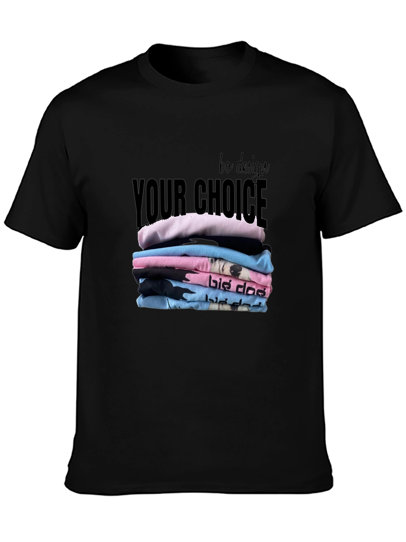 Stylish Black T-Shirt - Your Choice Design