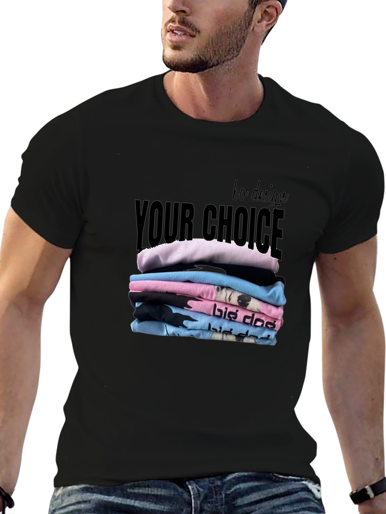 Stylish Black T-Shirt - Your Choice Design
