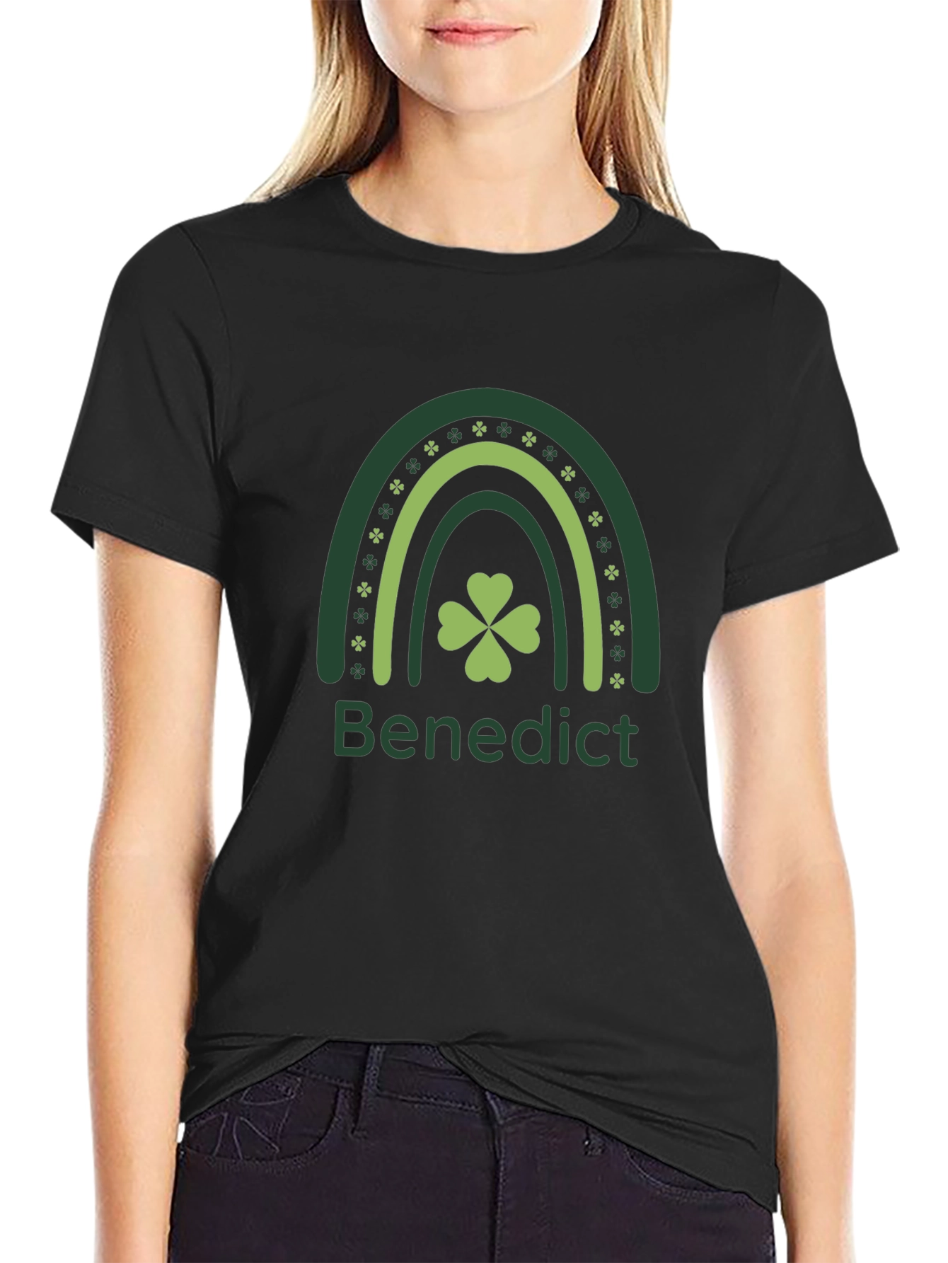 St Patricks Day Benedict Rainbow Shamrock T-Shirt