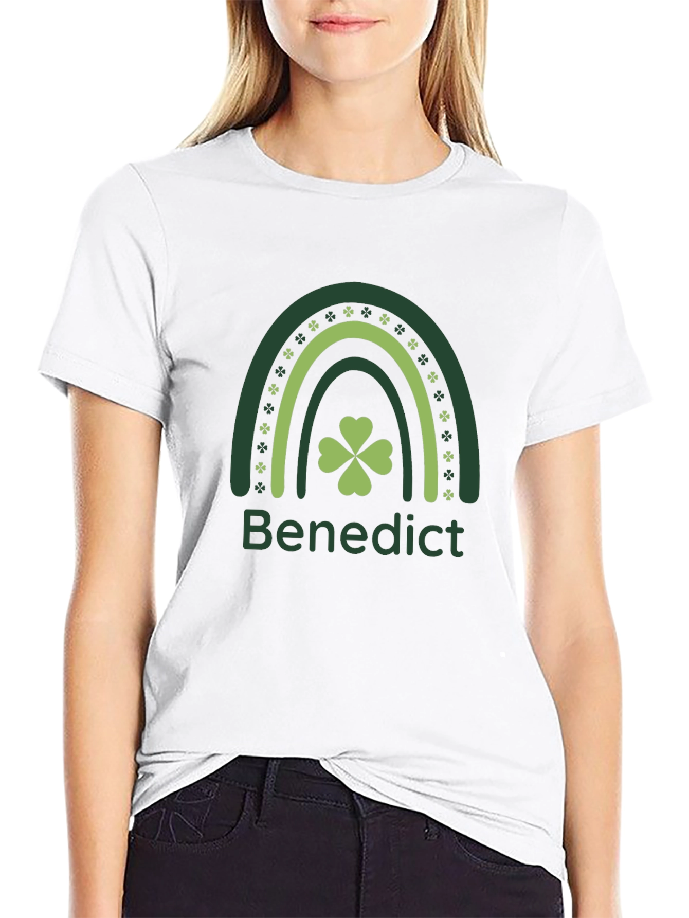 St Patricks Day Benedict Rainbow Shamrock T-Shirt