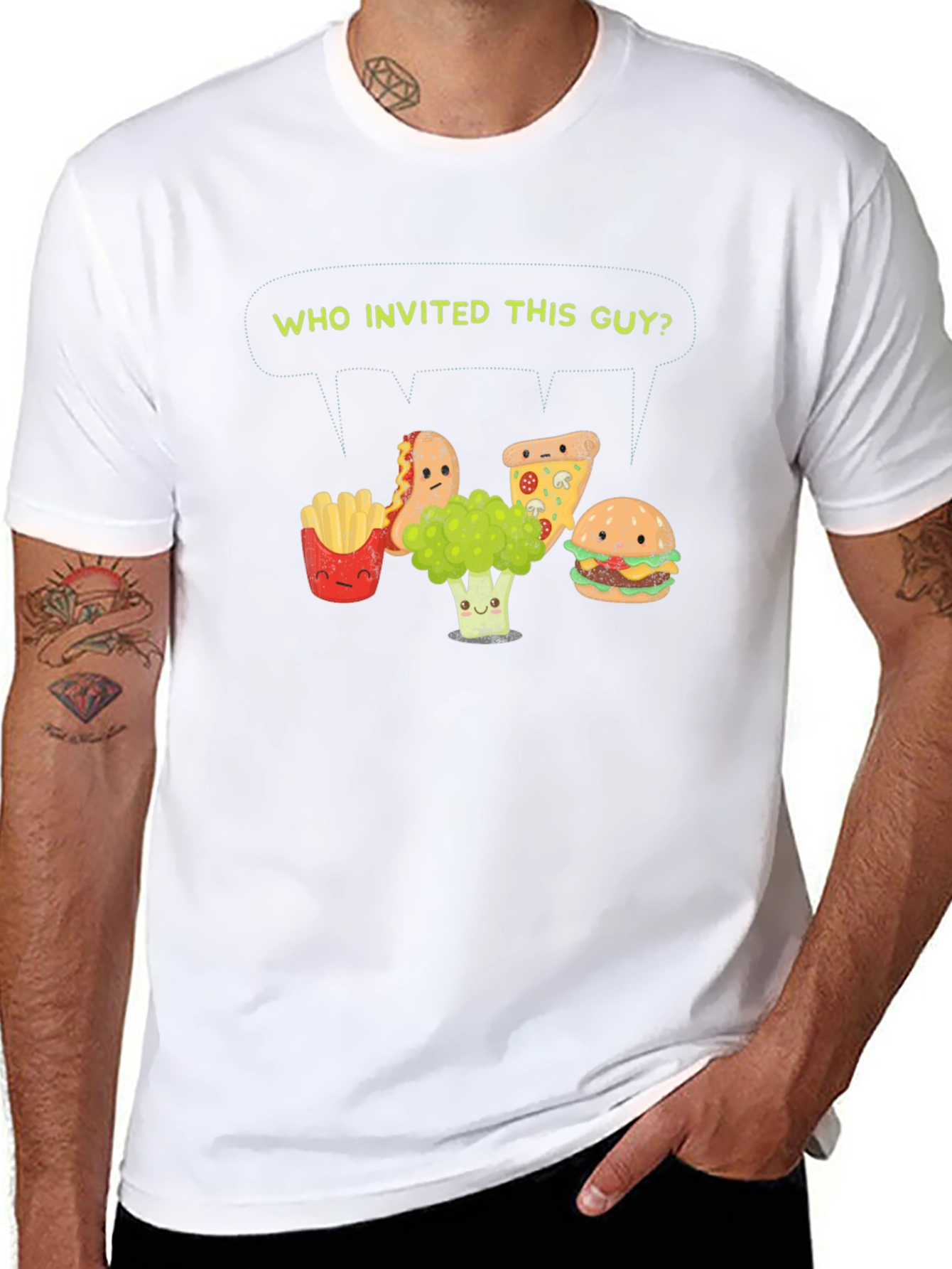 Funny Broccoli T-Shirt - Who Invited This Guy