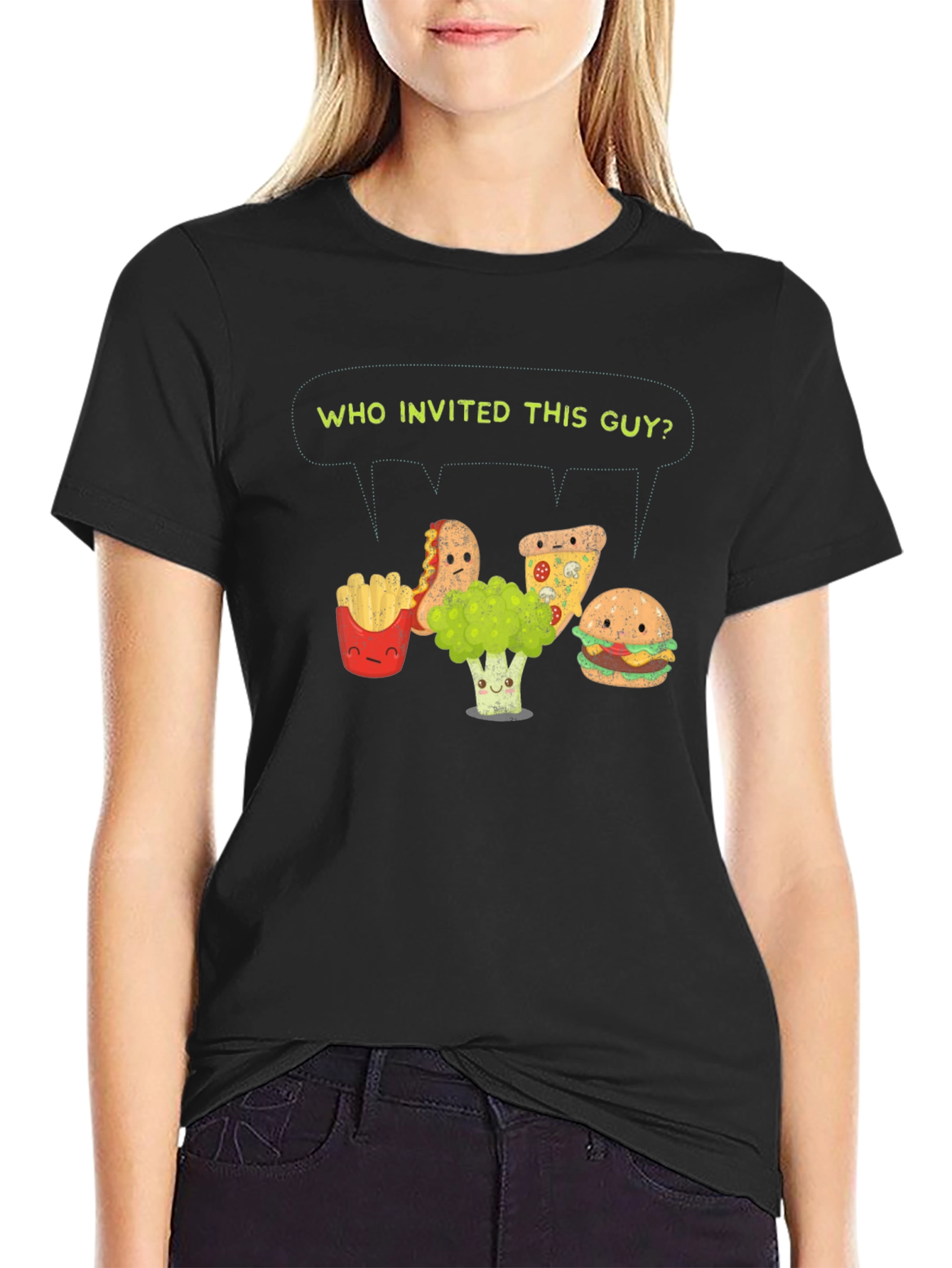 Funny Broccoli T-Shirt - Who Invited This Guy