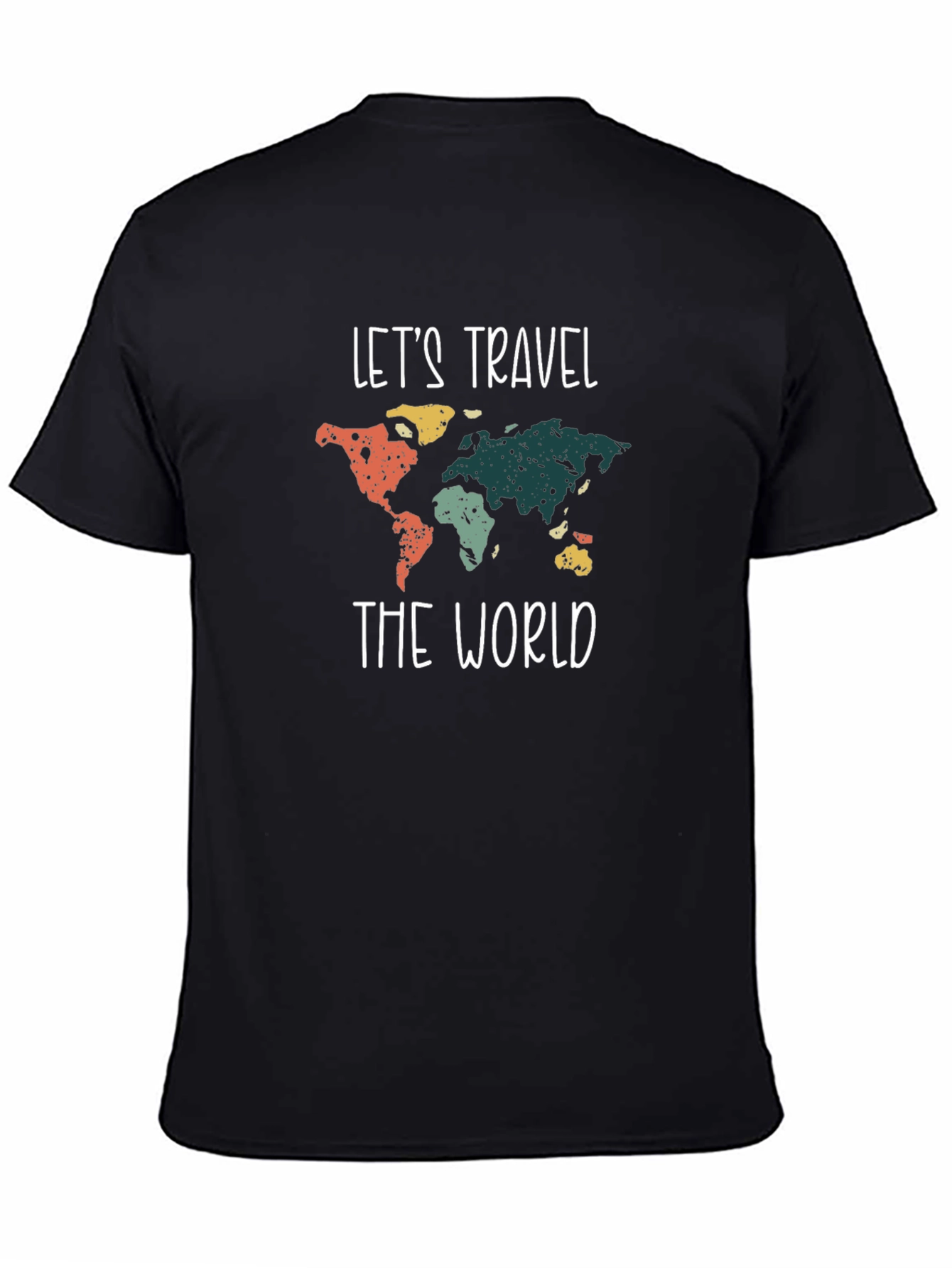 Lets Travel the World Graphic Tee - Black