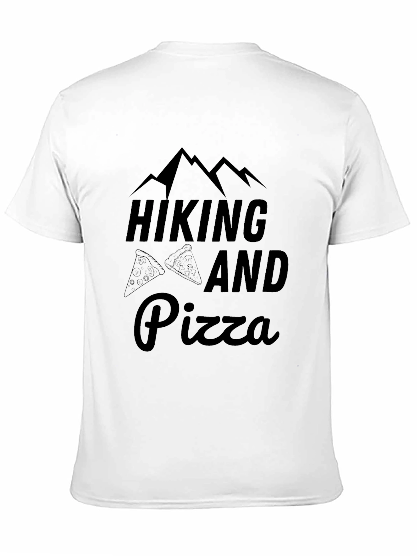 Hiking and Pizza Graphic Tee - Black