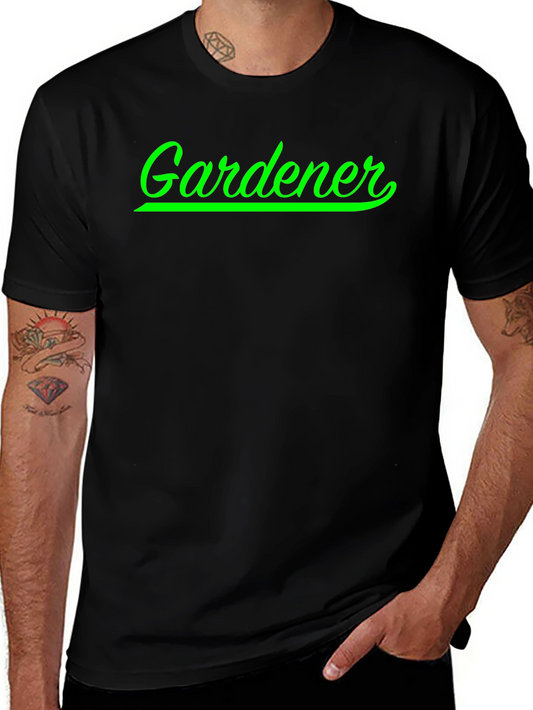 Gardener T-Shirt - Green Script