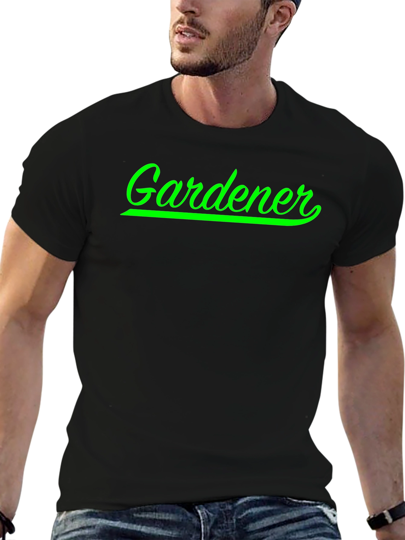 Gardener T-Shirt - Green Script