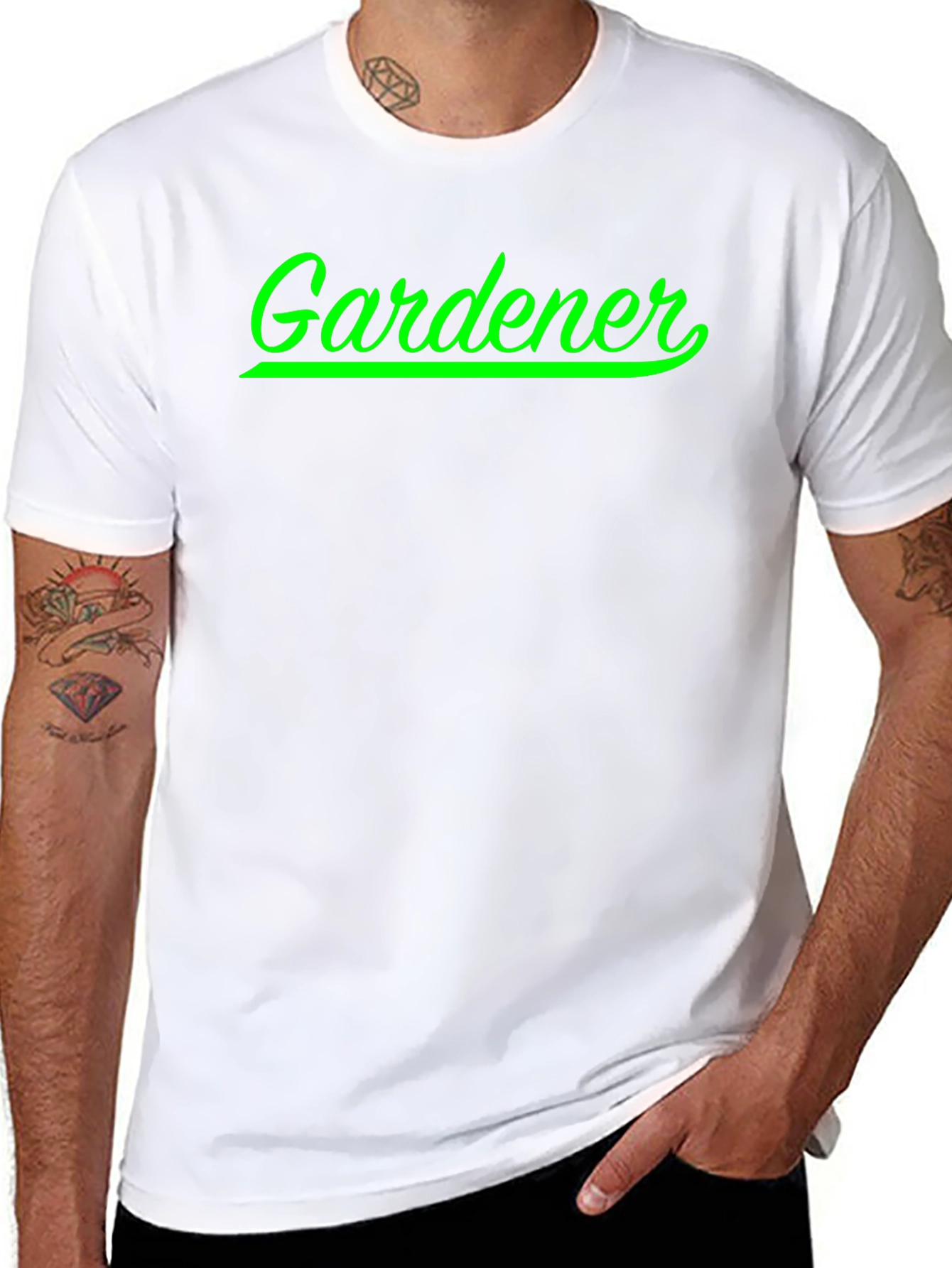 Gardener T-Shirt - Green Script