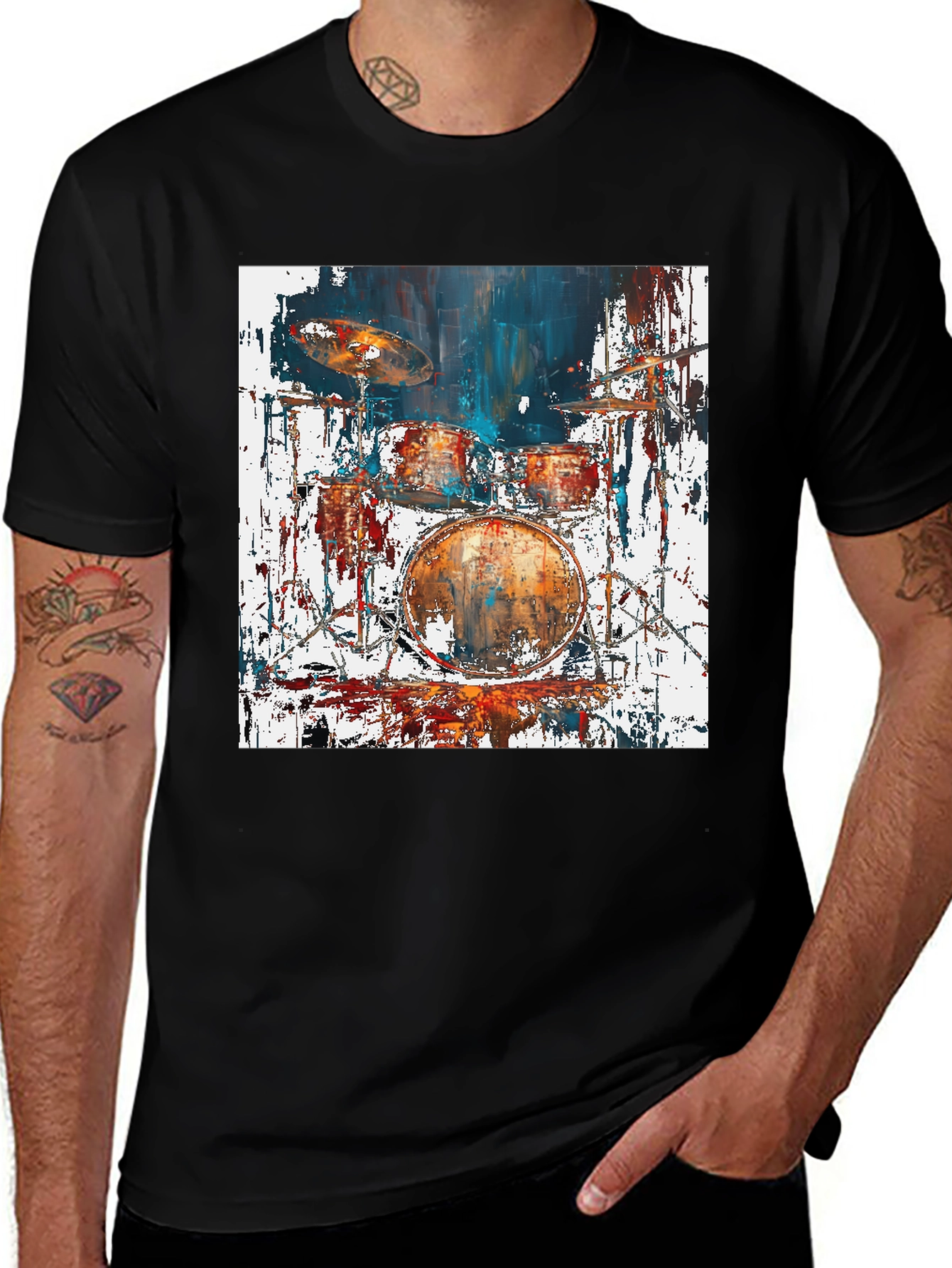 Abstract Drum Set Graphic Tee