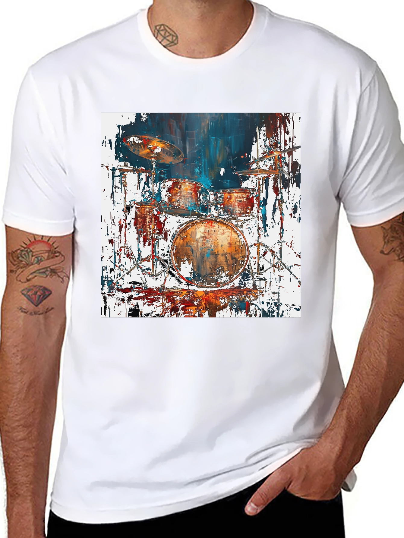Abstract Drum Set Graphic Tee