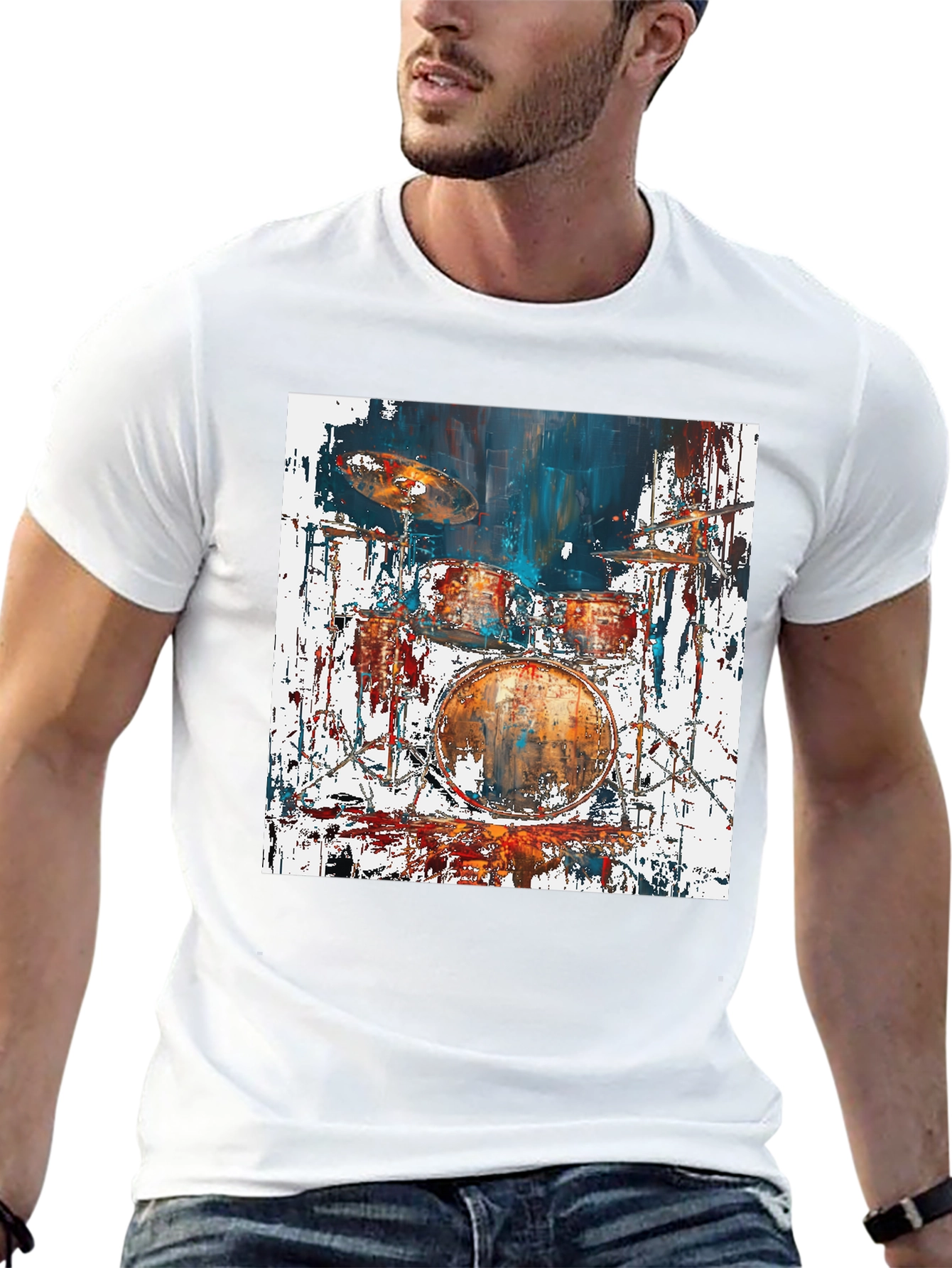 Abstract Drum Set Graphic Tee