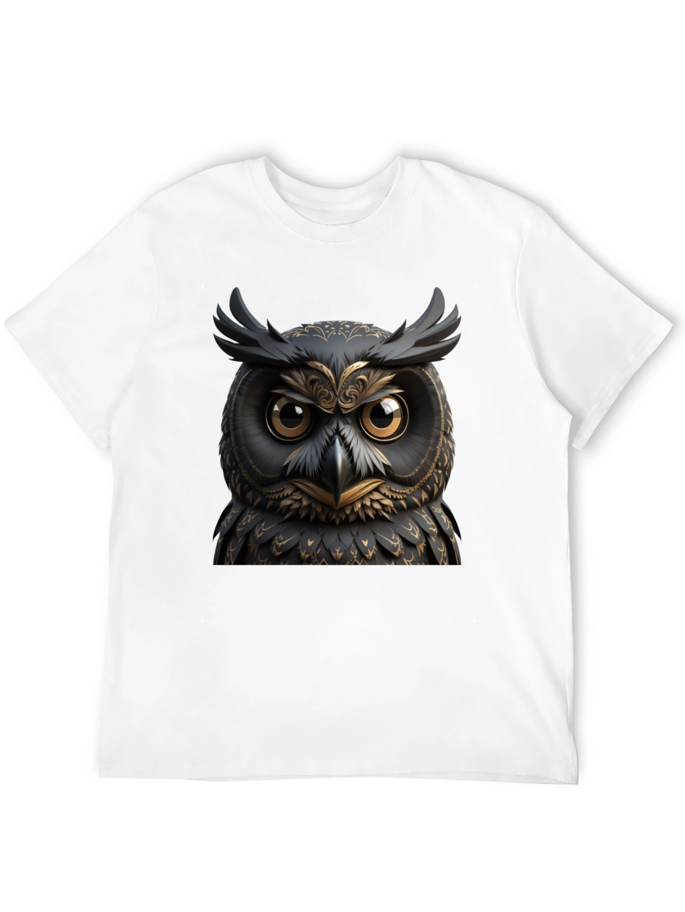Black Owl Graphic Tee - Unique Animal Design