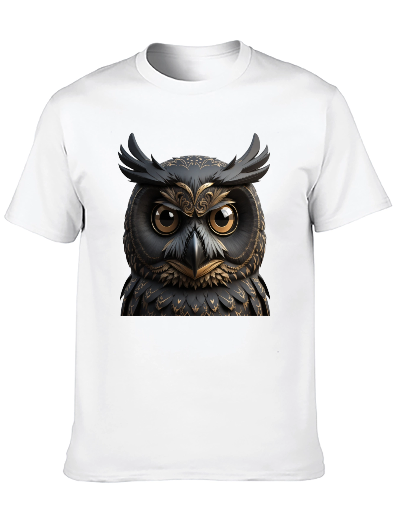 Black Owl Graphic Tee - Unique Animal Design