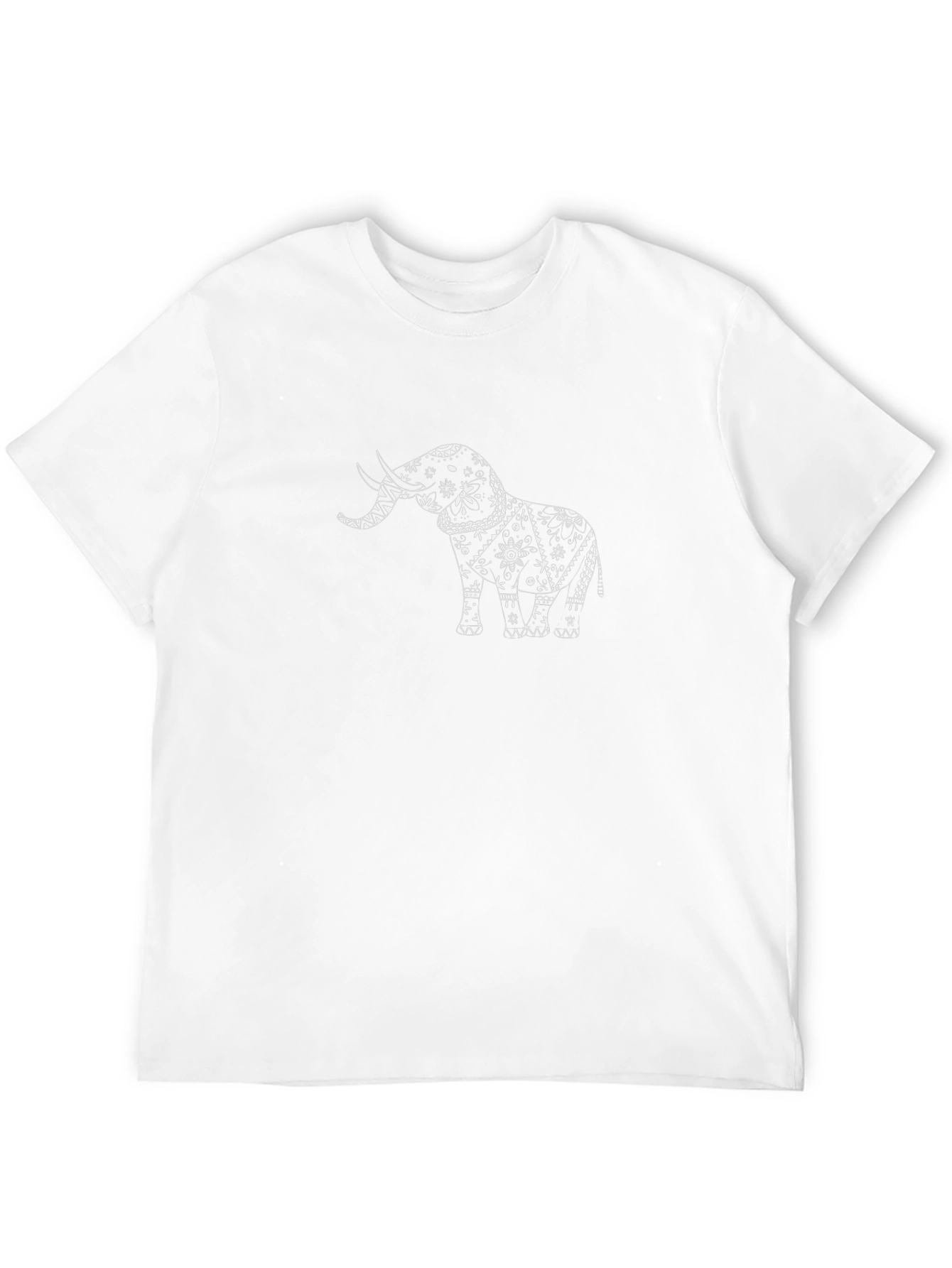 Elephant Patterned Black T-Shirt