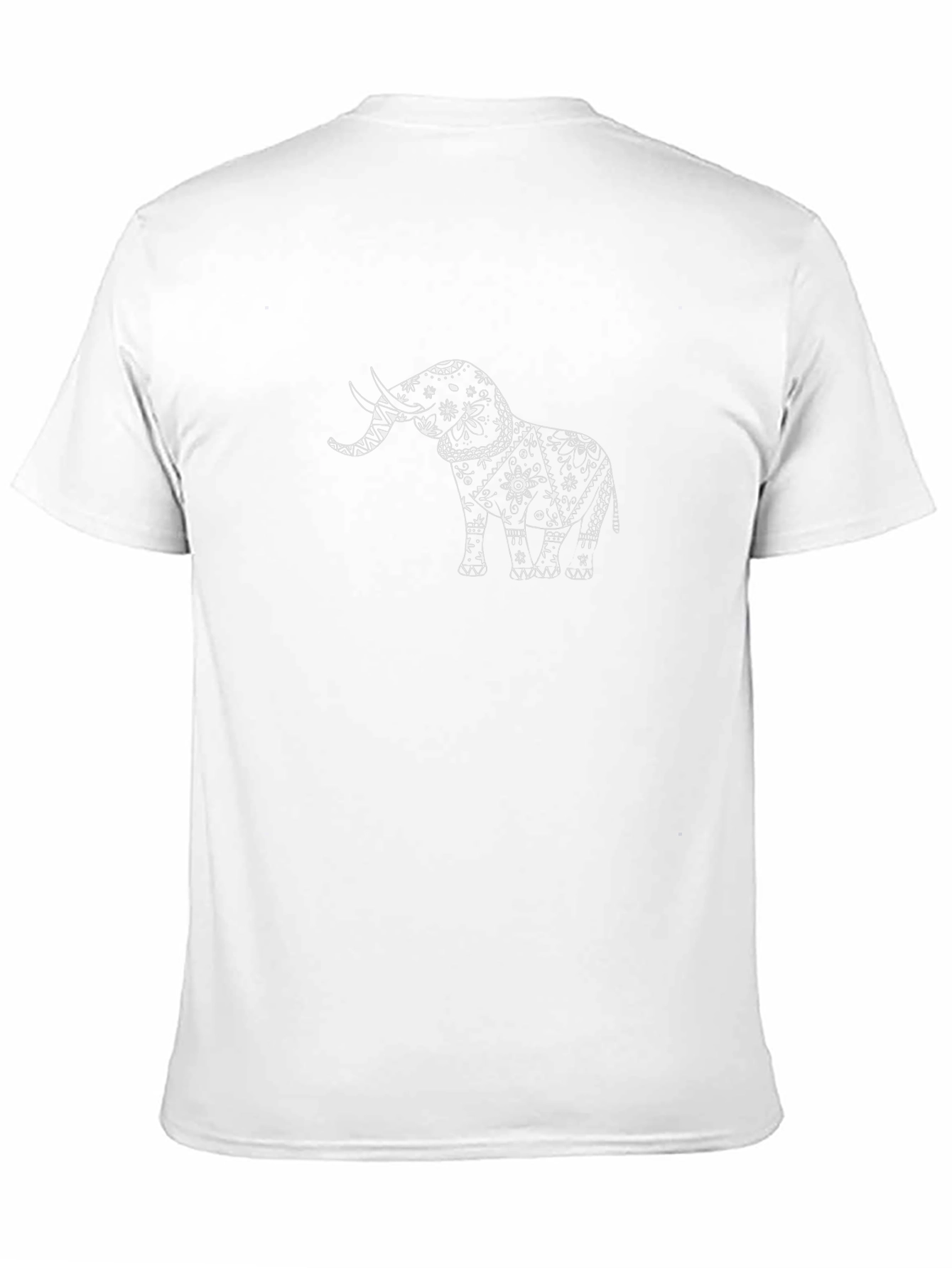 Elephant Patterned Black T-Shirt