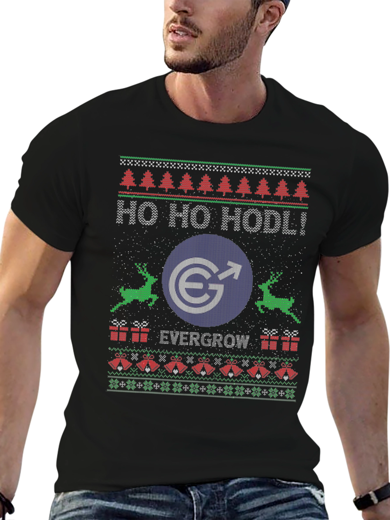 Evergrow Coin HODL Ugly Christmas Sweater T-Shirt